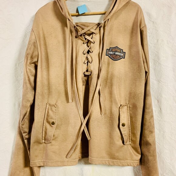 Harley Davidson Tan Hoodie (KM0061) - Picture 1 of 3